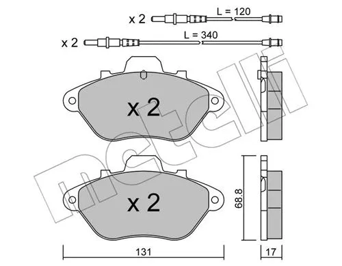 22-0185-1 METELLI Комплект тормозных колодок, дисковый тормоз (фото 1)
