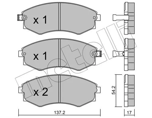 22-0188-0 METELLI Комплект тормозных колодок, дисковый тормоз (фото 1)