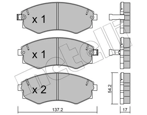 22-0188-1 METELLI Комплект тормозных колодок, дисковый тормоз (фото 1)