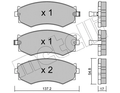 22-0190-1 METELLI Комплект тормозных колодок, дисковый тормоз (фото 1)