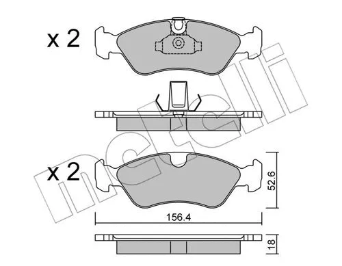 22-0208-0 METELLI Комплект тормозных колодок, дисковый тормоз (фото 1)