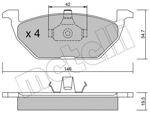 22-0211-0 METELLI Комплект тормозных колодок, дисковый тормоз (фото 1)