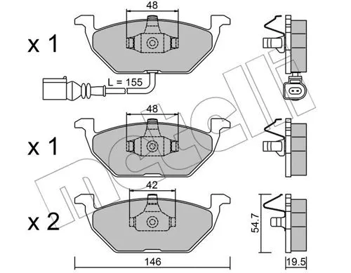 22-0211-2 METELLI Комплект тормозных колодок, дисковый тормоз (фото 1)