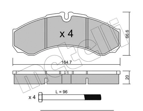 22-0212-0 METELLI Комплект тормозных колодок, дисковый тормоз (фото 1)