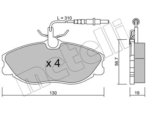 22-0214-0 METELLI Комплект тормозных колодок, дисковый тормоз (фото 1)
