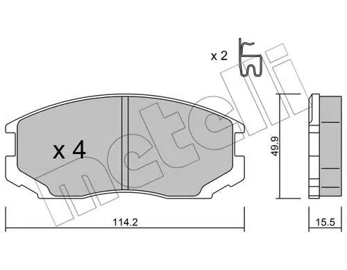 22-0221-1 METELLI Комплект тормозных колодок, дисковый тормоз (фото 1)