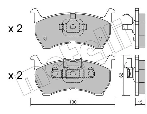 22-0231-0 METELLI Комплект тормозных колодок, дисковый тормоз (фото 1)
