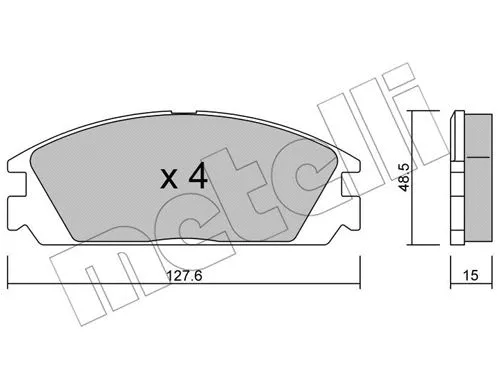 22-0237-0 METELLI Комплект тормозных колодок, дисковый тормоз (фото 1)