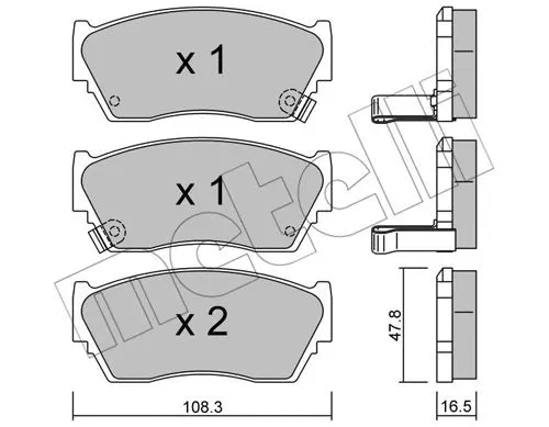22-0246-1 METELLI Комплект тормозных колодок, дисковый тормоз (фото 1)