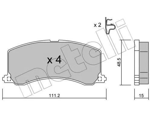 22-0248-0 METELLI Комплект тормозных колодок, дисковый тормоз (фото 1)