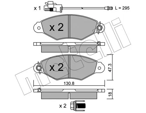 22-0253-2 METELLI Комплект тормозных колодок, дисковый тормоз (фото 1)