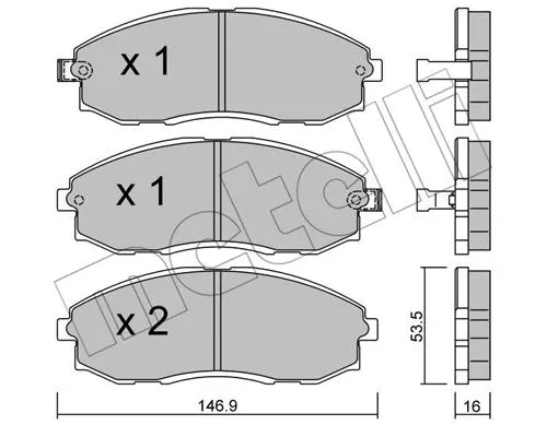 22-0297-0 METELLI Комплект тормозных колодок, дисковый тормоз (фото 1)