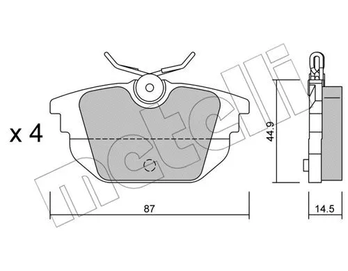 22-0299-0 METELLI Комплект тормозных колодок, дисковый тормоз (фото 1)