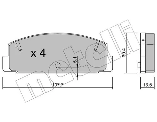 22-0302-0 METELLI Комплект тормозных колодок, дисковый тормоз (фото 1)