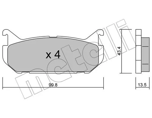 22-0303-0 METELLI Комплект тормозных колодок, дисковый тормоз (фото 1)
