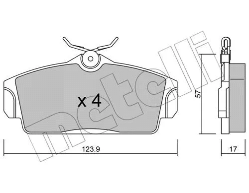 22-0305-0 METELLI Комплект тормозных колодок, дисковый тормоз (фото 1)