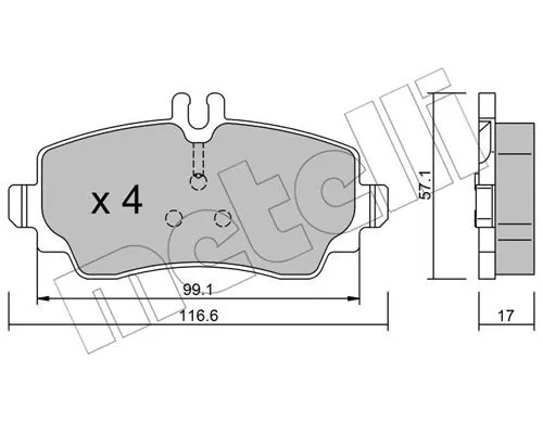 22-0310-0 METELLI Комплект тормозных колодок, дисковый тормоз (фото 1)