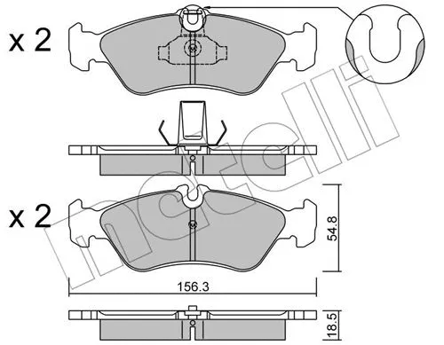 22-0311-0 METELLI Комплект тормозных колодок, дисковый тормоз (фото 1)