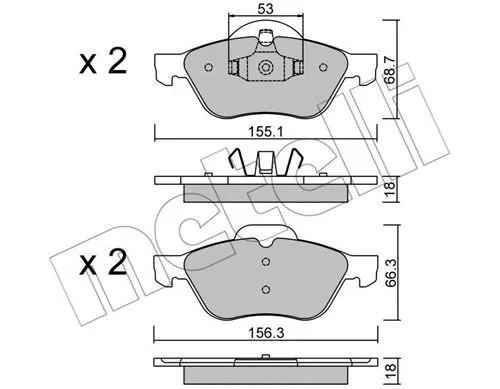 22-0335-0 METELLI Комплект тормозных колодок, дисковый тормоз (фото 1)