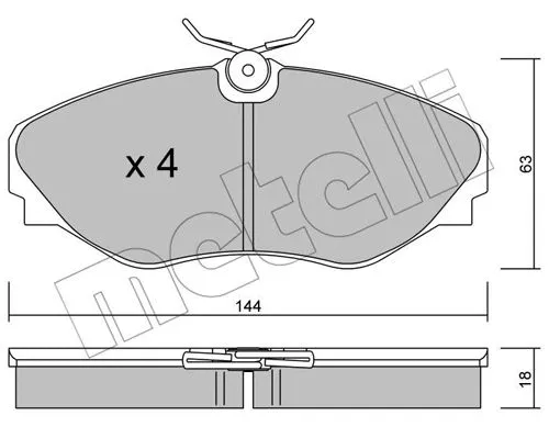 22-0338-0 METELLI Комплект тормозных колодок, дисковый тормоз (фото 1)