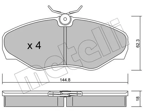 22-0338-2 METELLI Комплект тормозных колодок, дисковый тормоз (фото 1)