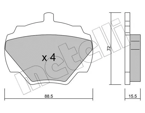 22-0353-0 METELLI Комплект тормозных колодок, дисковый тормоз (фото 1)