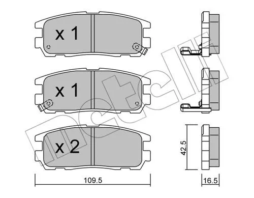 22-0358-0 METELLI Комплект тормозных колодок, дисковый тормоз (фото 1)