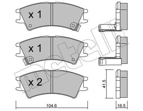 22-0361-0 METELLI Комплект тормозных колодок, дисковый тормоз (фото 1)