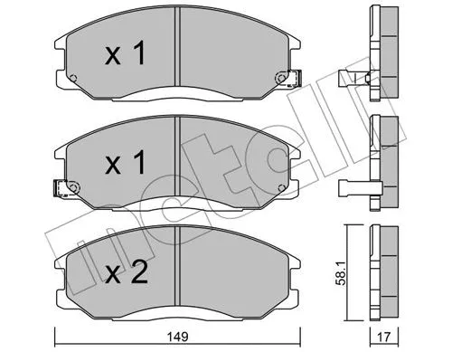 22-0364-0 METELLI Комплект тормозных колодок, дисковый тормоз (фото 1)