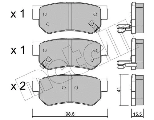 22-0365-0 METELLI Комплект тормозных колодок, дисковый тормоз (фото 1)