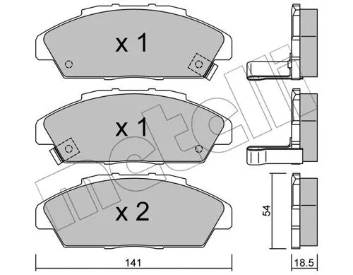 22-0385-0 METELLI Комплект тормозных колодок, дисковый тормоз (фото 1)