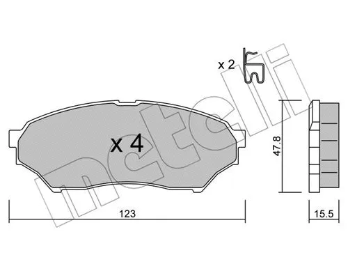 22-0397-0 METELLI Комплект тормозных колодок, дисковый тормоз (фото 1)