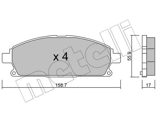 22-0406-0 METELLI Комплект тормозных колодок, дисковый тормоз (фото 1)
