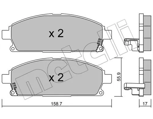 22-0406-1 METELLI Комплект тормозных колодок, дисковый тормоз (фото 1)