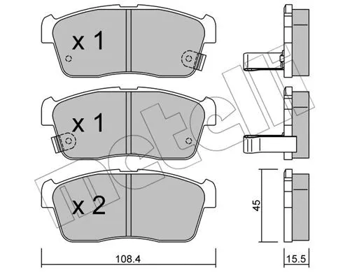 22-0415-0 METELLI Комплект тормозных колодок, дисковый тормоз (фото 1)