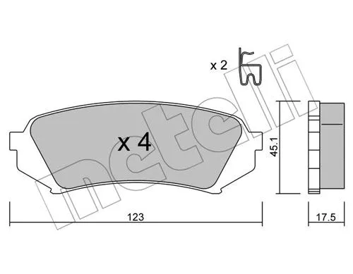22-0453-0 METELLI Комплект тормозных колодок, дисковый тормоз (фото 1)