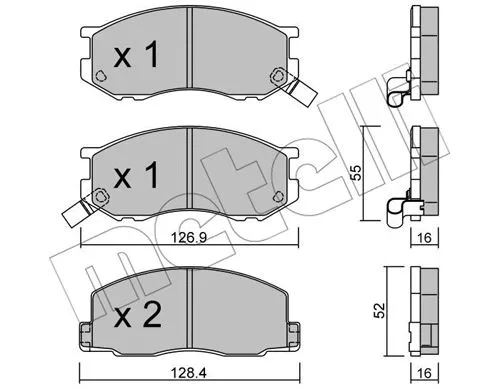 22-0455-0 METELLI Комплект тормозных колодок, дисковый тормоз (фото 1)