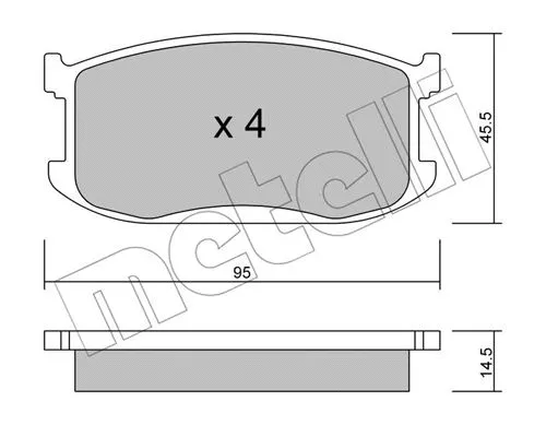 22-0467-0 METELLI Комплект тормозных колодок, дисковый тормоз (фото 1)