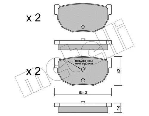 22-0492-0 METELLI Комплект тормозных колодок, дисковый тормоз (фото 1)