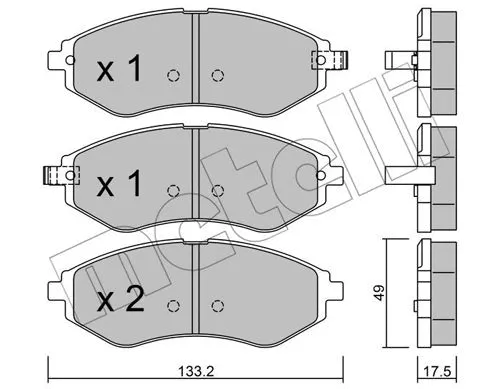 22-0508-1 METELLI Комплект тормозных колодок, дисковый тормоз (фото 1)