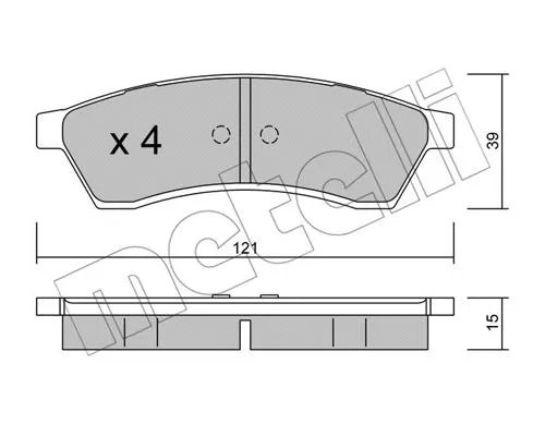 22-0510-0 METELLI Комплект тормозных колодок, дисковый тормоз (фото 1)