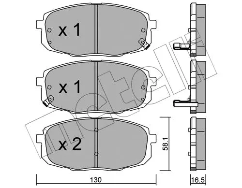 22-0513-0 METELLI Комплект тормозных колодок, дисковый тормоз (фото 1)