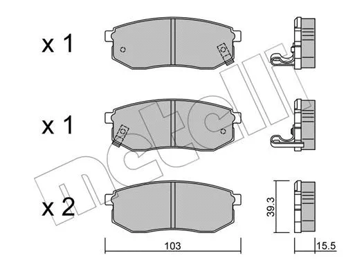 22-0514-0 METELLI Комплект тормозных колодок, дисковый тормоз (фото 1)