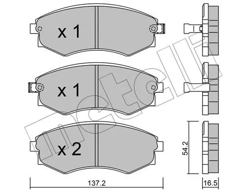 22-0518-0 METELLI Комплект тормозных колодок, дисковый тормоз (фото 1)