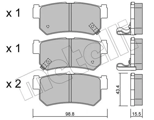 22-0519-0 METELLI Комплект тормозных колодок, дисковый тормоз (фото 1)