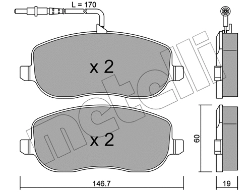 22-0530-0 METELLI Комплект тормозных колодок, дисковый тормоз (фото 1)