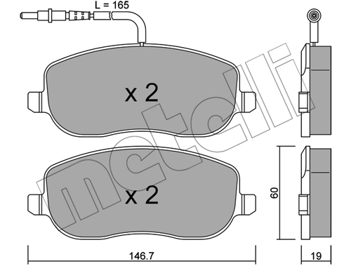 22-0530-2 METELLI Комплект тормозных колодок, дисковый тормоз (фото 1)