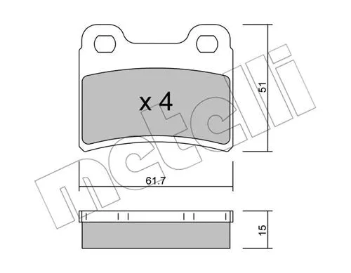 22-0535-0 METELLI Комплект тормозных колодок, дисковый тормоз (фото 1)