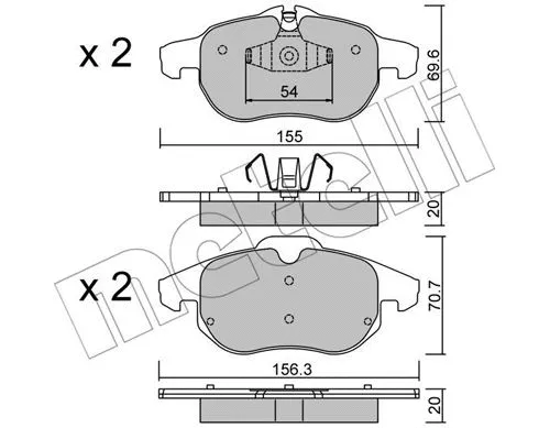 22-0540-4 METELLI Комплект тормозных колодок, дисковый тормоз (фото 1)