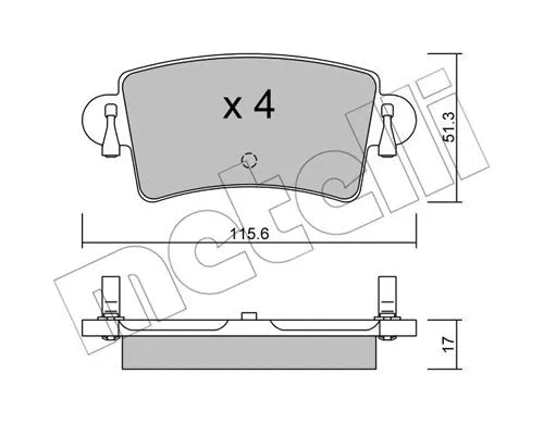 22-0546-0 METELLI Комплект тормозных колодок, дисковый тормоз (фото 1)